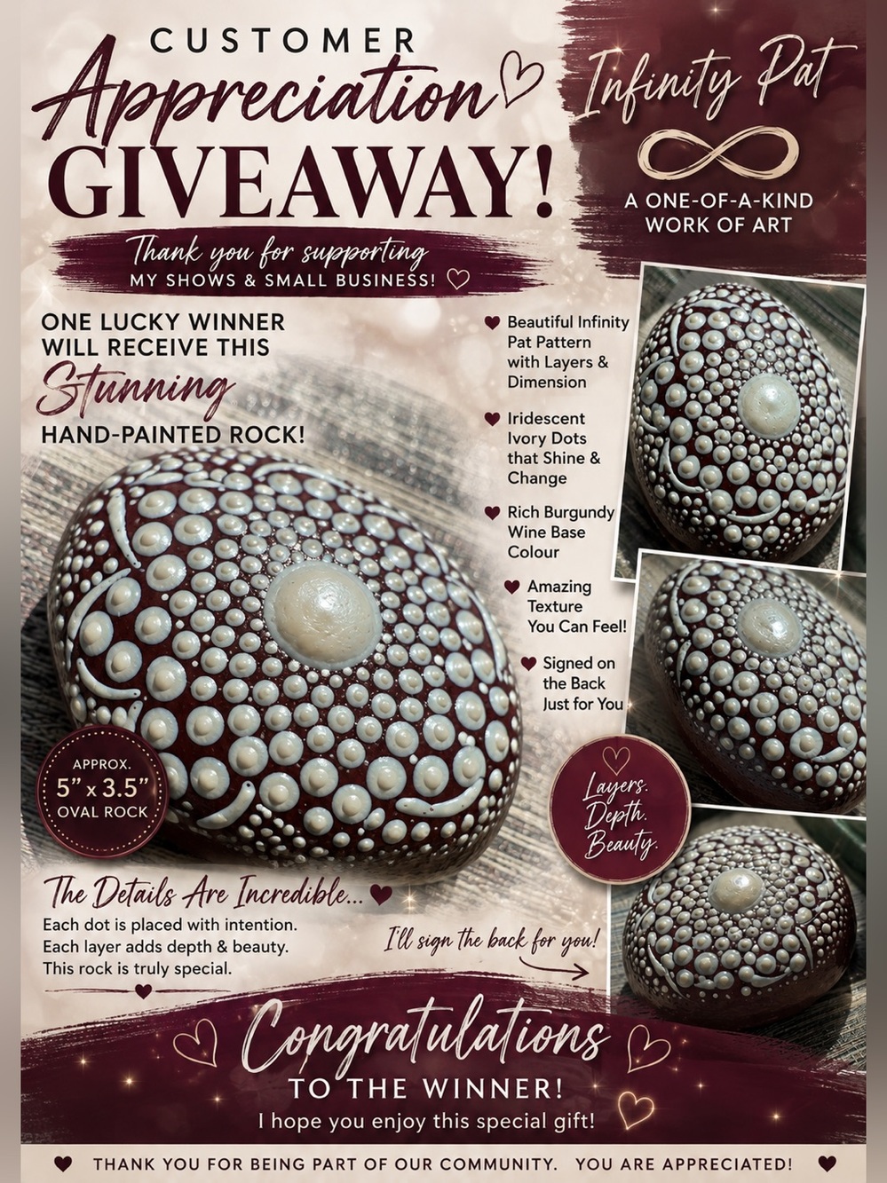 Title: Customer Appreciation Draw – Hand-Painted Infinity Rock